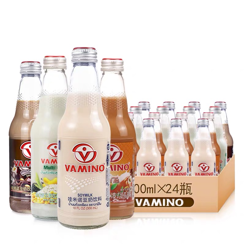 24 bottles of Thai imported wah mino soy milk original grain Thai milk tea soy milk student breakfast Vitasoy whole box