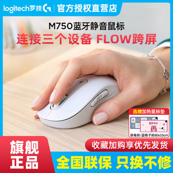 Logitech Preferred Series M750 Silent Wireless Mouse Bluetooth Small and Large Size for Office Home Desktop Computer Laptop
