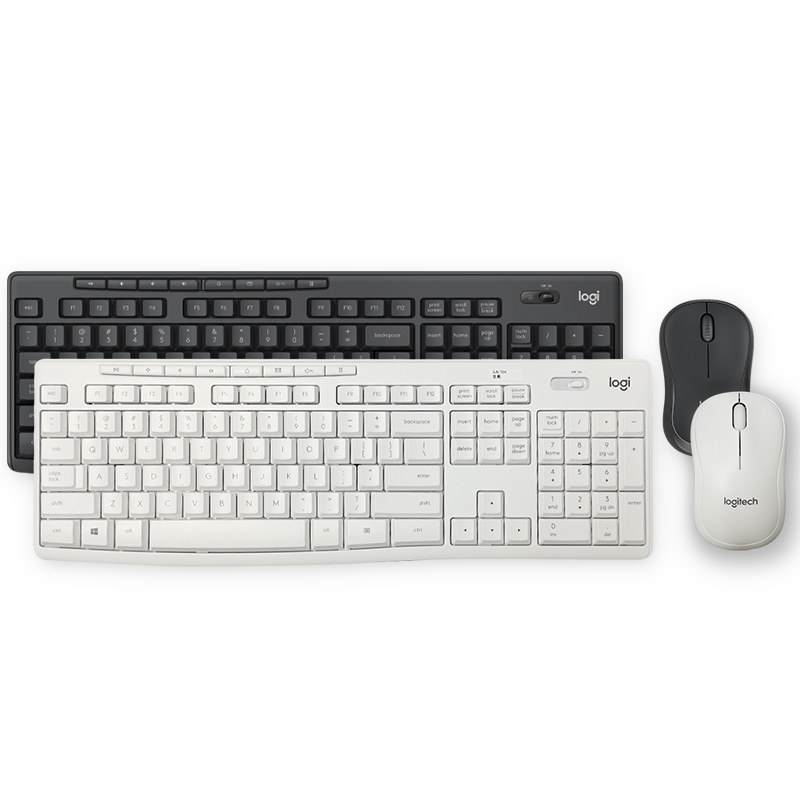 Logitech Mk295 Silent Wireless Mouse and Keyboard Set for Chinese Market, White Keyboard and Mouse for Laptop and Desktop Computers, Office Use