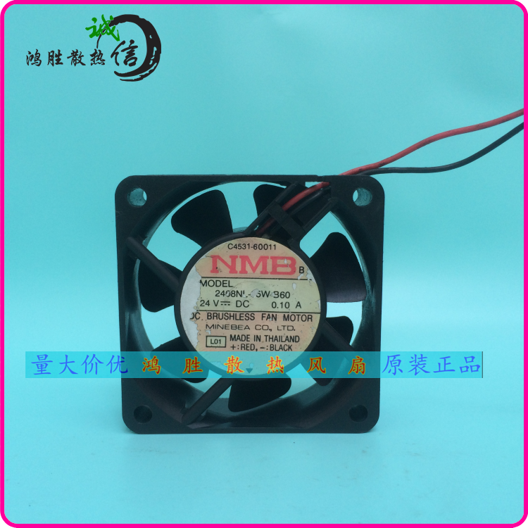 Original dress NMB-Meibei 6020 6CM 24V frequency converter cooling fan 2408NL-05W-B60