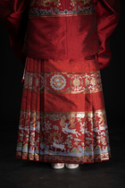 Lex Xinglong Textile seven-color deer makeup flower horse face skirt fabric Ming Hanfu horse face fabric Autumn and winter satin makeup flower cloth