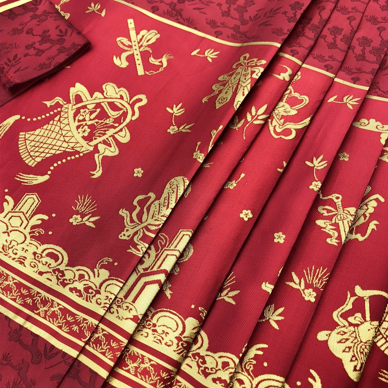 Dark Eight Người bất tử dệt sợi vàng Hanfu Mingmao Váy bà bầu dệt vải vàng Le Xinglong dệt vải dệt bằng sợi vàng - Vải vải tự làm