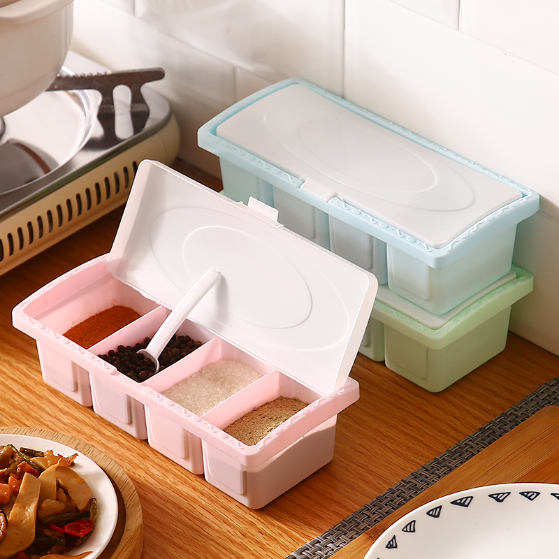 Kitchen Sauce Box Plastic Seasoned Tank Suit Home Zo Stock MSG Intake Box Salt Tank Seasoned Tank Seasonings Box