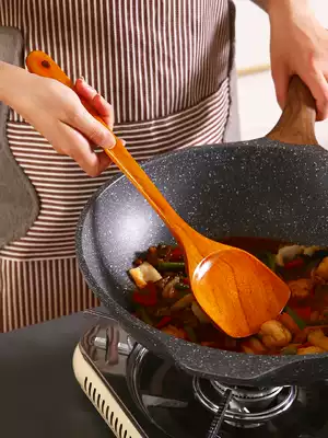 Household wooden shovel wooden spoon non-stick pot special long handle cooking shovel wooden shovel high temperature resistant wooden kitchenware spatula