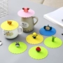 Silicone Cup Cover Niêm phong lớn Cap Cartoon Cup dễ thương Che bụi chống rò rỉ Cup Cover - Tách bình đựng nước inox