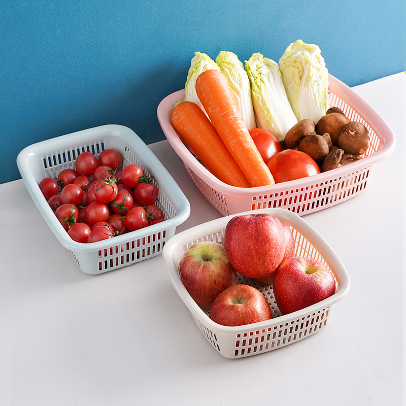 Multi - functional fruit basket household kitchen wash basket plastic fruit and vegetable basket basket basket square
