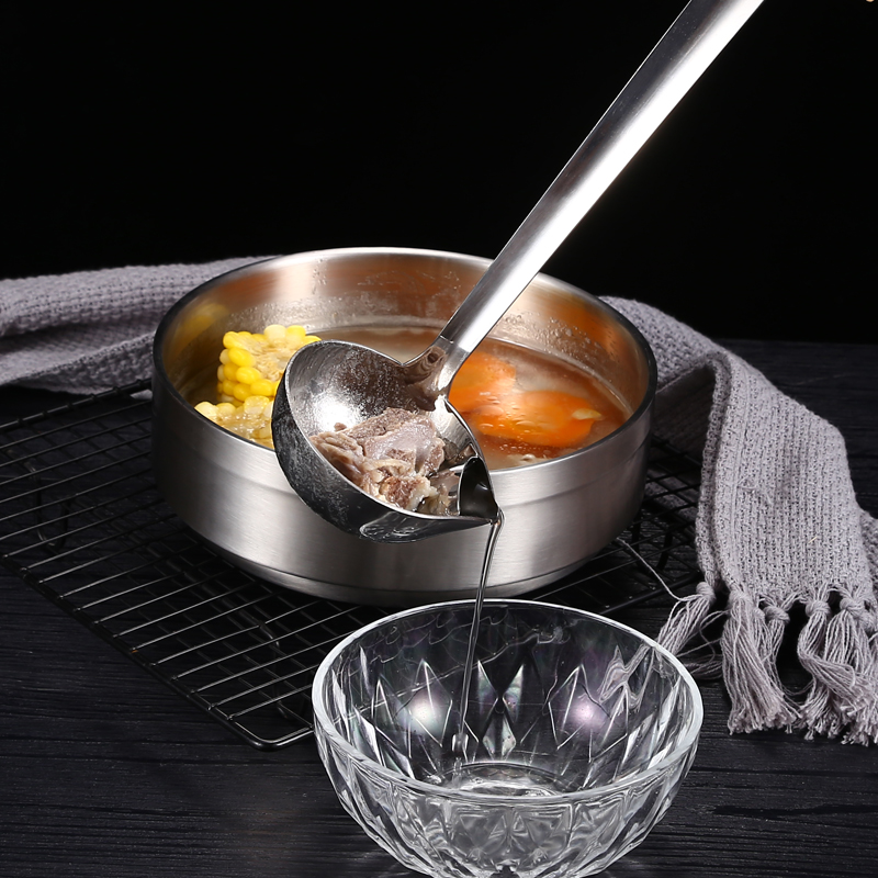 Oil soup separator housefilter oil soup spoon stainless steel pregnant woman drink soup to oil skip oil artifact oil insulation spoon