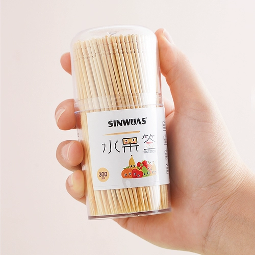 Одноразовый фруктовый фирменный бамбуковая виза цветочная вилка, фруктовая вилка творческая художественная виза Зубная виза Коктейль -глотки -хвост сэндвич подписание фруктов