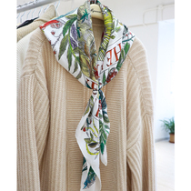 Cunin Eden silk twill hand-wrapped silk silk scarf large square scarf