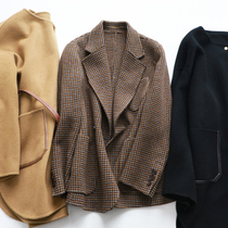 Ku Yin accent retro thousand bird grid flower suit suit crisp slim coat bi with woolen suit jacket