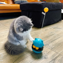 Cat Toy Tumbler, Cat Turntable Toy, Treat-Dispensing Ball, Cat Teasing Stick, Boredom-Relief Self-Entertainment Cat Toy, Handy Gadget Cat Toys