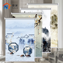 Roller shutter Curtains Bathroom toilet Toilet Waterproof-free Punched Kitchen Anti-Oil Lift Home Roll Full Shade Curtain