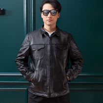  Leather leather clothing Mens first layer cowhide middle-aged and elderly air force leather jacket Mens pure cowhide pilot motorcycle clothing soft leather clothing