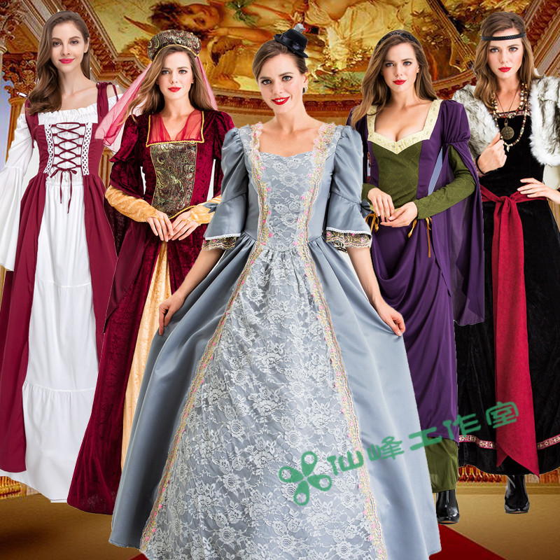 Medieval Palace Costume Aristocratic Female Cosply Dress Performance Party Prom Makeup Princess Queen Queen Dress Medieval Palace Costume Aristocratic Female Cosply Dress Performance Party Prom Makeup Princess Queen Queen Dress
