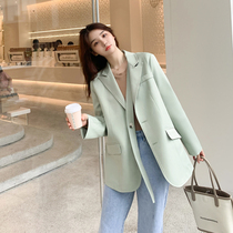 Suit jacket female spring and autumn design sense niche 2021 New Korean version of loose small man Net red casual small suit