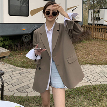 Early autumn blazer womens 2021 New Korean version of design sense niche senior sense suit spring and autumn fried street small suit