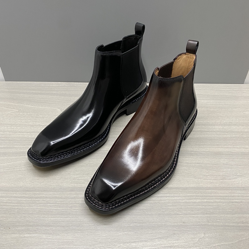 Top Quality Recommendation: First Layer Cowhide Italian Chelsea Boots, Men's Leather Boots, Martin Boots, Autumn and Winter Business Single Boots for Men