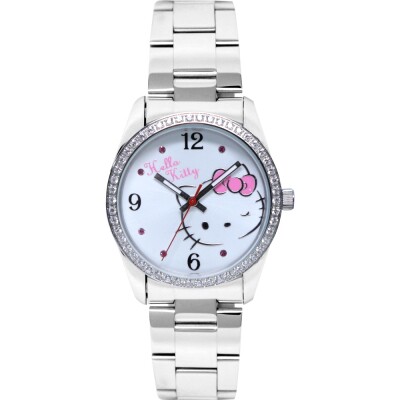 HELLO kitty Katie cat playful in the blink of an eye crystal diamond watches-White 36mm