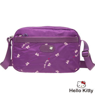 Hello Kitty Katy Waltz Collection Bow Embroidered Small Side Backpack Purple