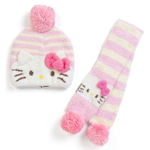 HELLO kitty Taiwan mit mit children with knitted hat scarf group (stripe)