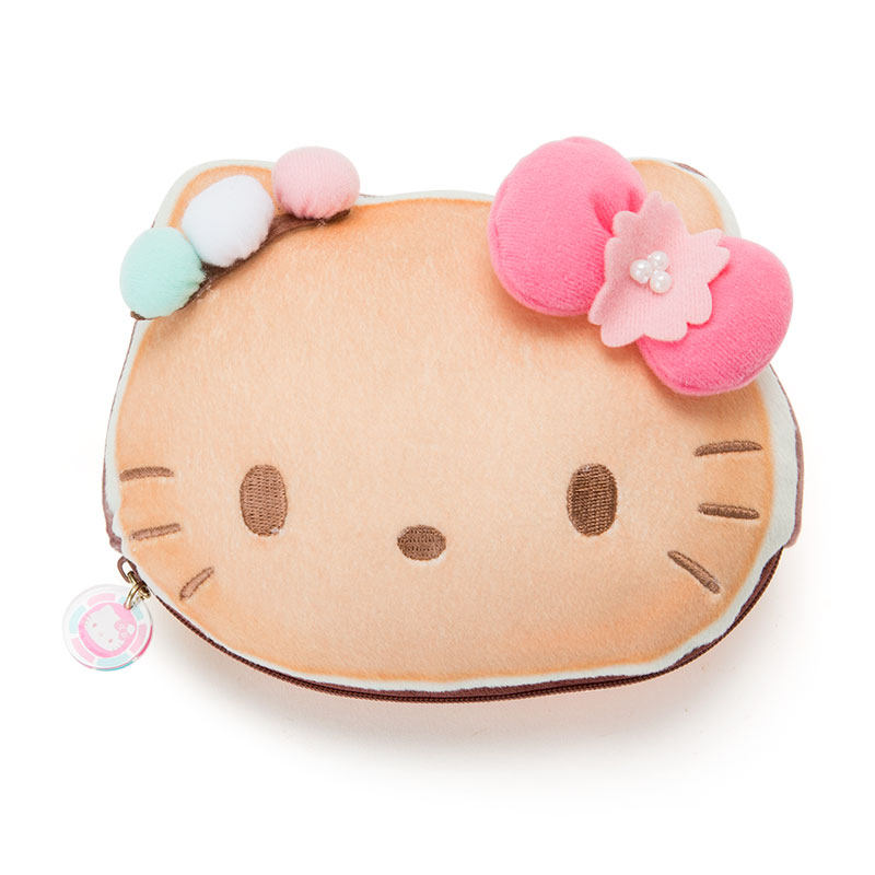 Sanrio Hello Kitty Big Face Shaped Fluffy Cosmetic Bag - Spring and Fruit Series - Taobao