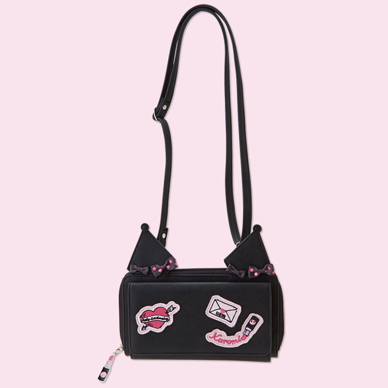 Sanrio Kuromi Fashion Sweetheart Series Little Devil Cool Lomi Styling Shoulder Bag Long Leather Clip