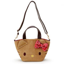 HELLO KITTY large face styling braided wind inclined backlift bag (Banana bow tie)