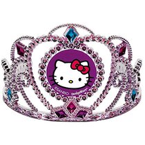HELLO KITTY Shiny Jewel Crown Shape Childrens Headband (Pink Purple)