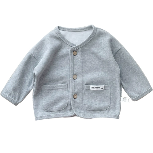 Детский кардиган, футболка, комфортная куртка подходит для мужчин и женщин, свободный крой, круглый воротник, в западном стиле