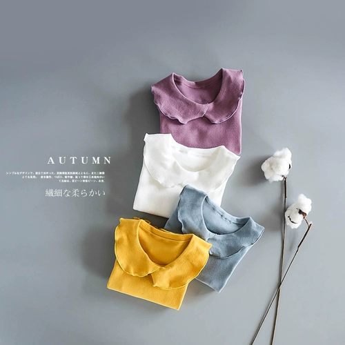 Осенний хлопковый эластичный детский базовый приятный телу лонгслив, детская одежда