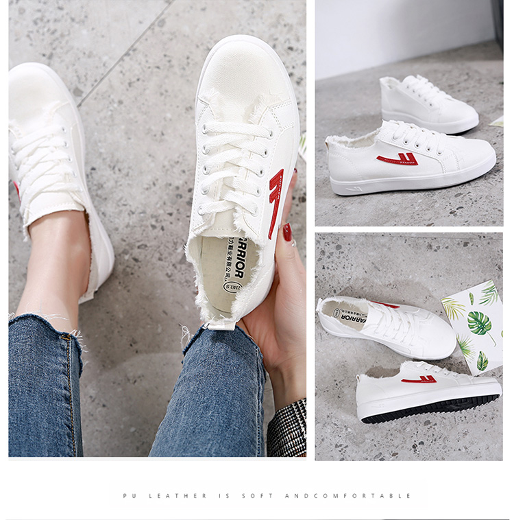 Kéo trở lại giày của phụ nữ giày vải của phụ nữ hoang dã giày 2018 Harajuku ulzzang giày vải mới của Hàn Quốc phiên bản của nhỏ màu trắng giày phụ nữ