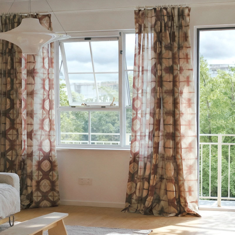 Original Design by Li Bu: Simple Vintage French Country-Style Decorative Curtains and Window Screens in Maroon for a Homey Ambiance
