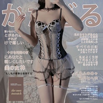 Sexy erotic lingerie tempt with small breasts in uniform pure passion suit emotive suit emotive and hot maid dress