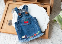Meboss Pet Fields Garden Denim Harness Skirt Cute Spring Autumn Dress Teddy Marzisjörg New