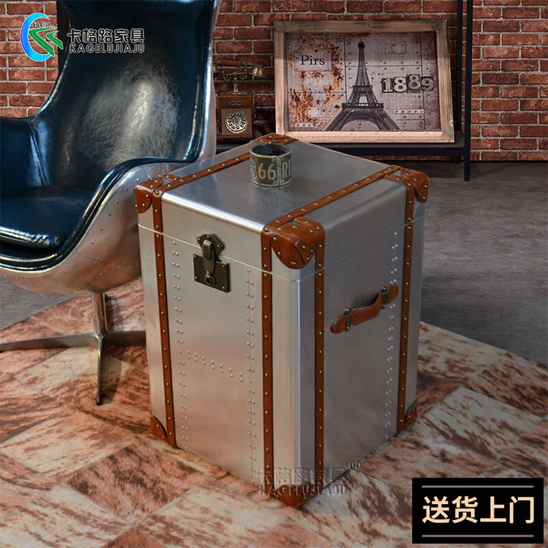 Coffee table small table open cover side cabinet storage cabinet sofa corner several creative metal box bedside table industrial style