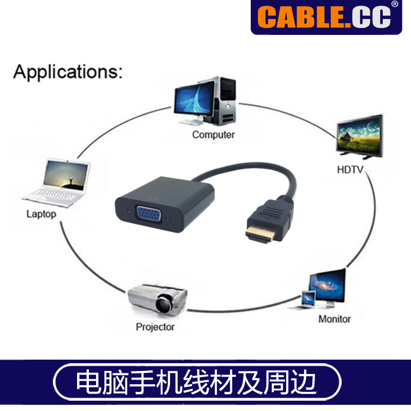 Chen Yang high-definition HDMI input to VGA output switching line imitation HP HP Support 1080P 720P