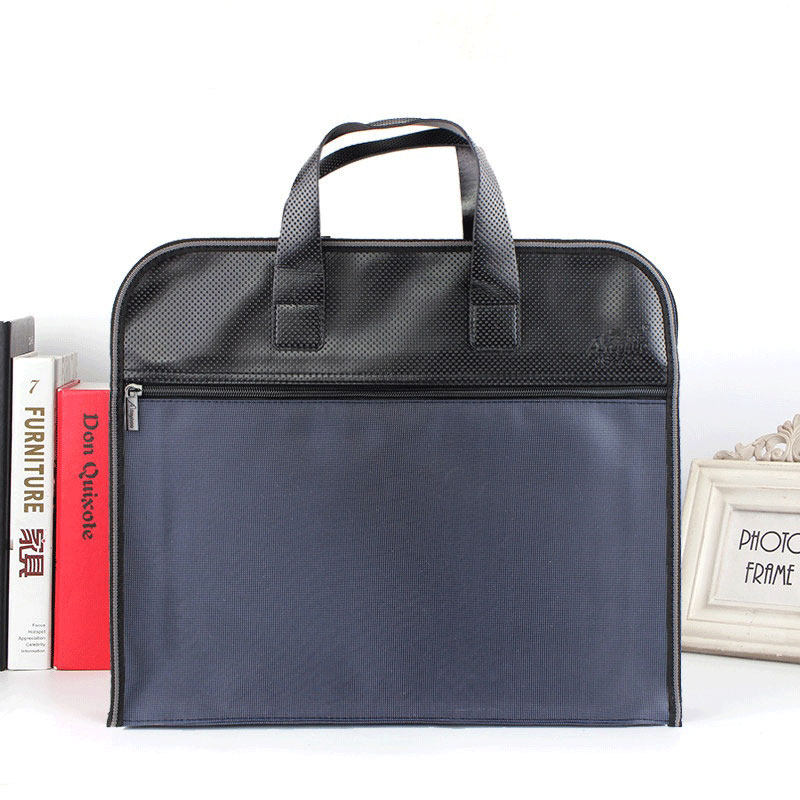 Briefcase Men's Business A4 Paper Package Canvas Large Capacity Female Brief Office Bag of Handheld Work Conference Kit