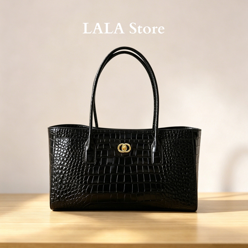 Tweed Style 26S Crocodile Pattern Tote Bag Genuine Leather Accessible Luxury Large Capacity Commuter Bag Fashionable and Versatile Shoulder Handbag Tweed Style 26S Crocodile Pattern Tote Bag Genuine Leather Accessible Luxury Large Capacity Commuter Bag Fashionable and Versatile Shoulder Handbag