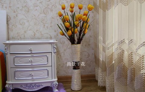 Mô phỏng hoa tulip giả nụ hoa phòng khách sàn trang trí hoa trang trí hoa nhựa khô hoa cao - Hoa nhân tạo / Cây / Trái cây hoa lan giả