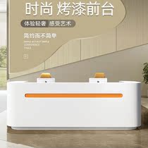 Custom company paint front desk beauty salon Curved bar reception desk Modern simple desk Cash register counter