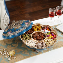 High-end creative nine-grid large cover dustproof dried fruit plate home living room coffee table candy nut storage decorations