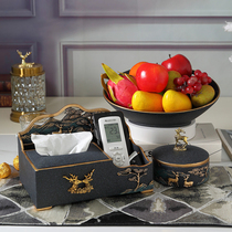 Creative New Chinese Paper Towels Box Fruit Tray Three Sets Home Living Room Tea Table Swing Pieces Fruit Pan Anti Fly Ash Ashtrays