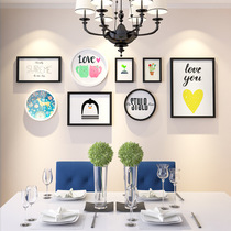 Living room photo wall Simple decorative painting Solid wood photo frame hanging wall combination photo frame Bedroom dining room creative picture frame hanging painting