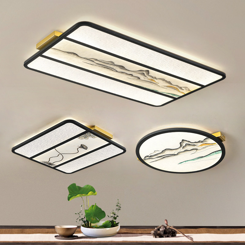 New Chinese style ceiling lamp living room lamp Chinese style household enamel color dining room lamp modern minimalist bedroom study lamp