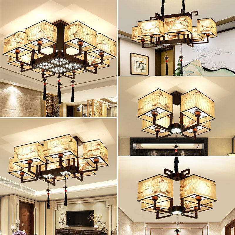 New Chinese suction ceiling lamp square atmosphere Living room Lamp China Wind personality led modern bedroom Book room Dining Room lamp