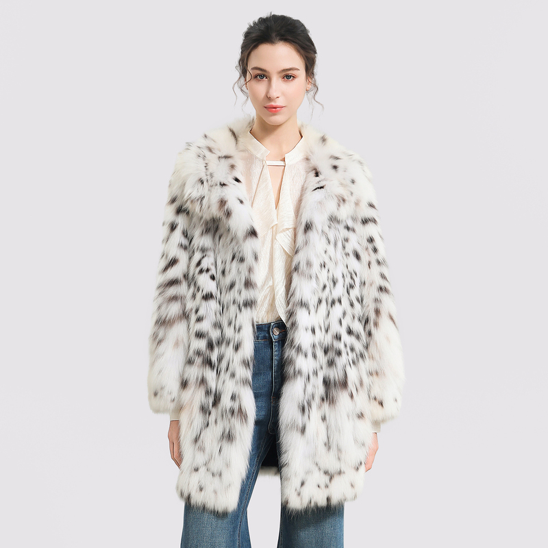Vell Fur European Imported Pure White Lynx Cat Lightweight and Warm Mid-Length Hooded Fur Coat Z164 Vell Fur European Imported Pure White Lynx Cat Lightweight and Warm Mid-Length Hooded Fur Coat Z164