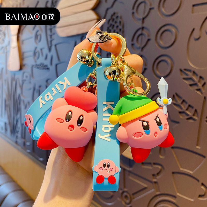 Kirby Car Keychain for Women, Cute Cartoon Rabbit Year Keychain, Couple Style Backpack Pendant, Trendy for Men