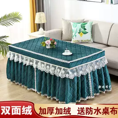 European-style skirt electric stove cover baking stove cover double-sided velvet coffee table cover Rectangular thickened baking stove heating stove table cover