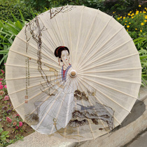 (Female) Classical Oil Paper Umbrella Womens Ancient Wind Rain Sunscreen Practical Dance Traditional Decorative Props Hanfu Umbrella