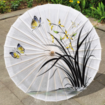 (Orchid) Ancient style classical oil paper umbrella practical rainproof sunscreen retro pure handmade sunshade traditional Hanfu Photography
